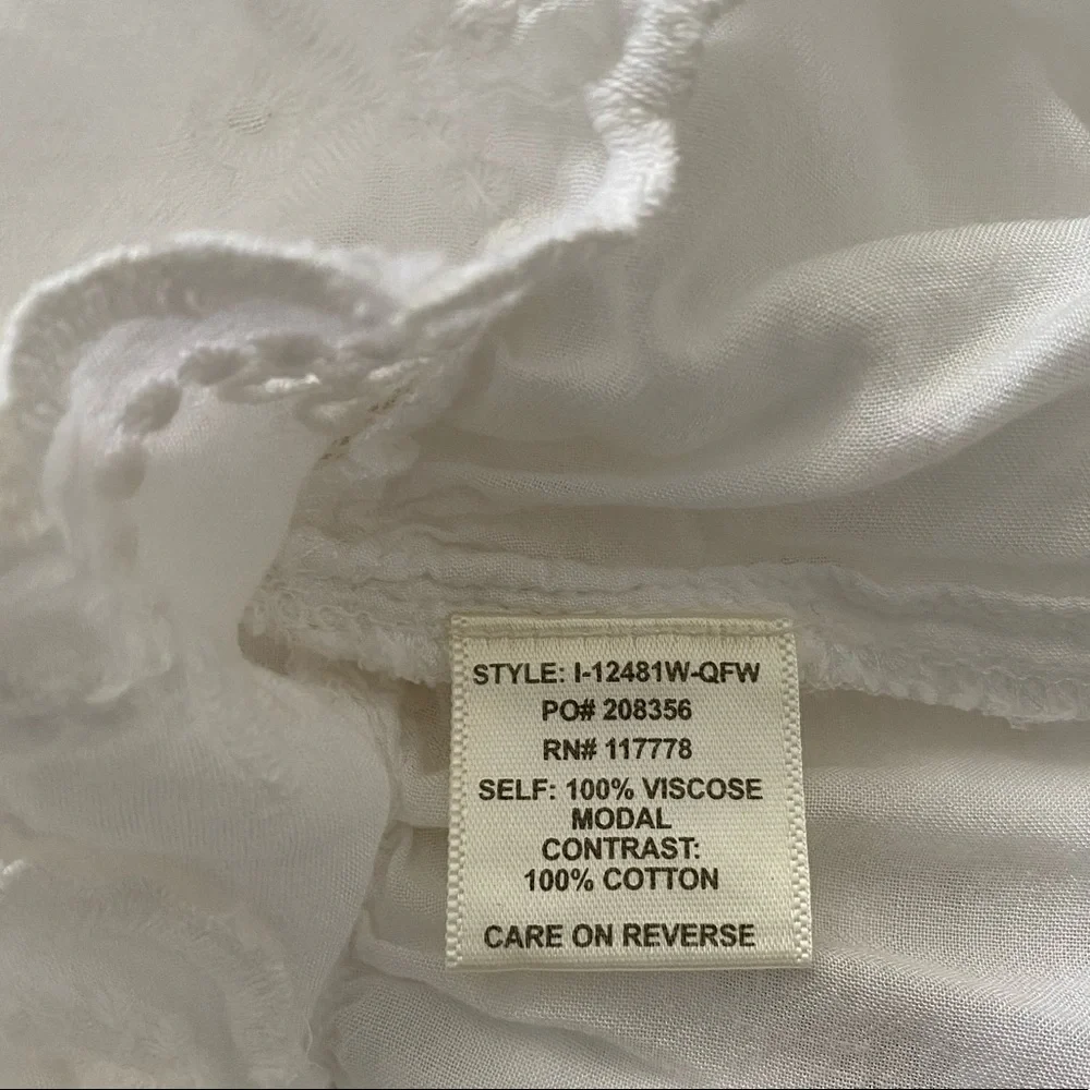 Lovestitch sheer cotton eyelet ruffled sleeve blouse, white - Picture 8 of 8